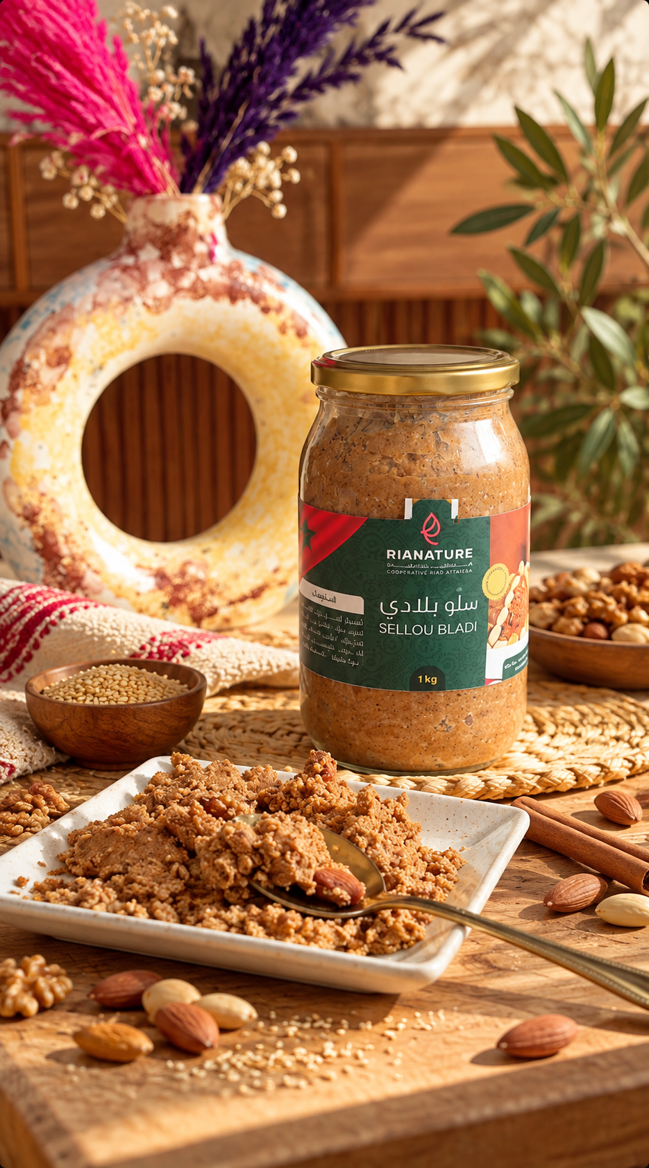 Rianature, produits du terroir marocain Pot d'amlou Rianature et produits naturels du terroir marocain